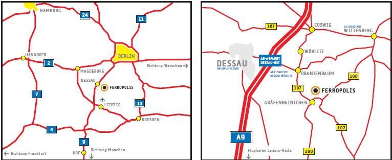 Rys. 1a., 1b. Lokalizacja Ferropolis Źródło: [2]. Geneza powstania Ferropolis znajduje się na półwyspie Jeziora Gremminer.