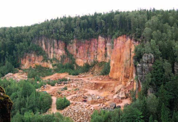 Piaskowce Gór Stołowych składają się głównie z okruchów kwarcu, ale zawierają też fragmenty innych minerałów: skaleni, łyszczyków czy typowego dla środowiska morskiego glaukonitu.