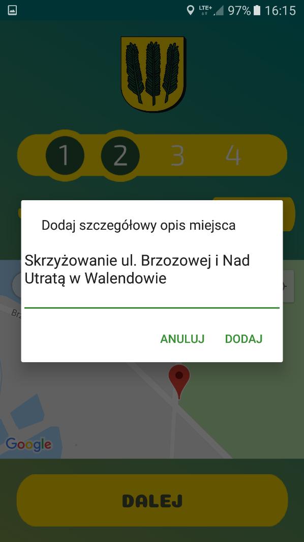 GDY NIE JESTEŚMY W STANIE PRECYZYJNIE PODAĆ MIEJSCA, WYSTARCZY ZNALEŹĆ NA MAPIE ODPOWIEDNI PUNKT I ZAZNACZYĆ