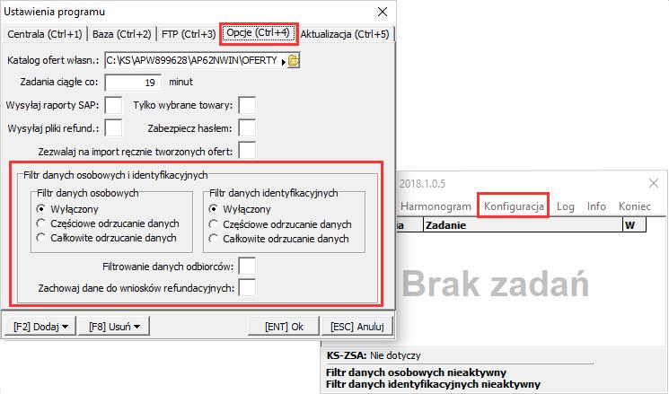 ROZPORZĄDZENIE O OCHRONIE DANYCH OSOBOWYCH W SYSTEMIE Ustawienia poziomów filtrowania w Ap62NWin Poziomy filtrowania można ustawić również w raportowniku: