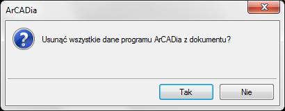 Opcje SPŁASZCZ DOKUMENT Przy przenoszeniu dokumentu do innego programu typu CAD, który nie posiada nakładki systemu ArCADia, należy przez przekazaniem pliku rozbić go.