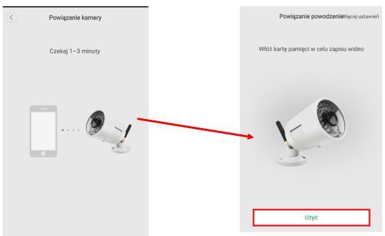 Gdy kamera zostanie powiązana z aplikacją.