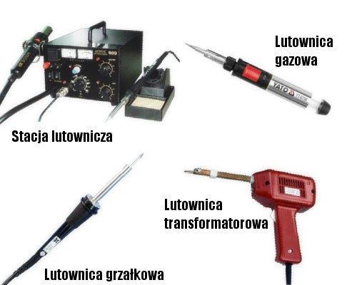 3. Rodzaje lutownic Oto najpopularniejsze typy lutownic stosowanych w elektronice: Lutownica grzałkowa Lutownica transformatorowa Lutownica gazowa Lutownica bateryjna Hotair (na gorące powietrze)