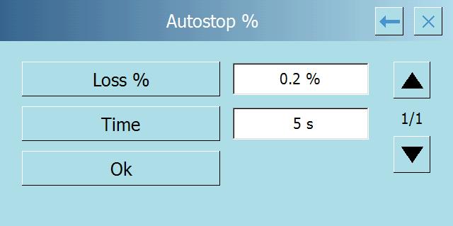 Autostop % To kryterium wyłączenia bazuje na utracie masy (% wilgotności) w jednostce czasu.