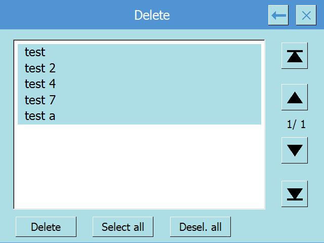 Albo przycisk Albo Wybrać nazwę komórki pamięci z listy i nacisnąć przycisk.