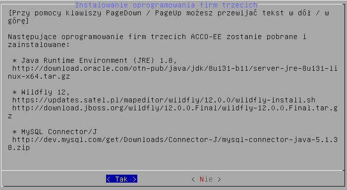 58 ACCO NET SATEL 28. Gdy zostanie wyświetlona lista komponentów systemu ACCO NET, które mają zostać na tym etapie aktualizacji zainstalowane, zaznacz OK i naciśnij ENTER. 29.