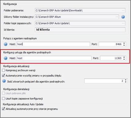 42 Lista agentów W konfiguracji zostanie natomiast dodany nowy parametr Konfiguruj usługę dla agentów podrzędnych. Rys.