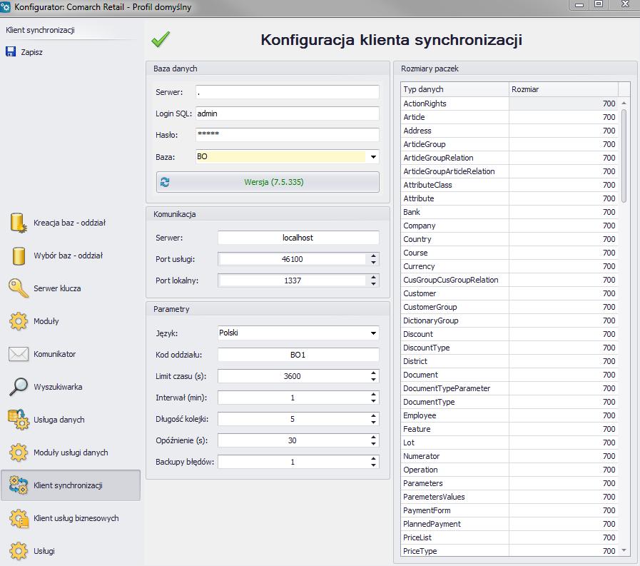 Po wykonaniu powyższych czynności baza firmowa Retail Backoffice jest gotowa do przeprowadzenia pierwszej synchronizacji.