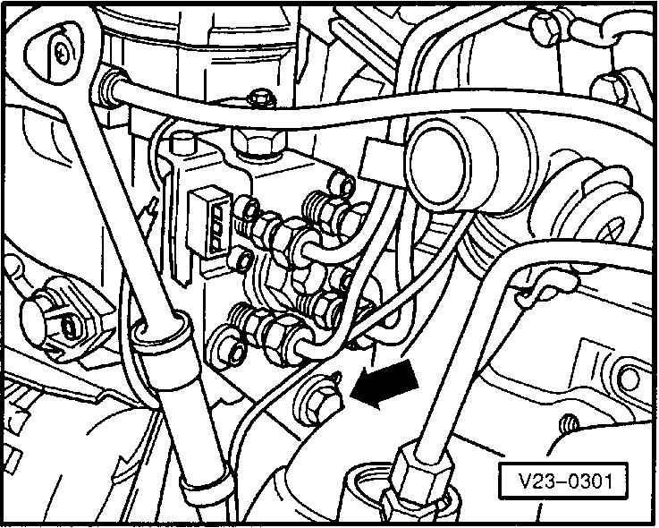 23 1 odłączyćwtyczki zaworu odcinającego paliwo i początku wtrysku; odłączyćwtyczkę mechanizmu nastawiania dawki paliwa i wyjąćwtyczkę ze wspornika; odkręcićśruby mocujące