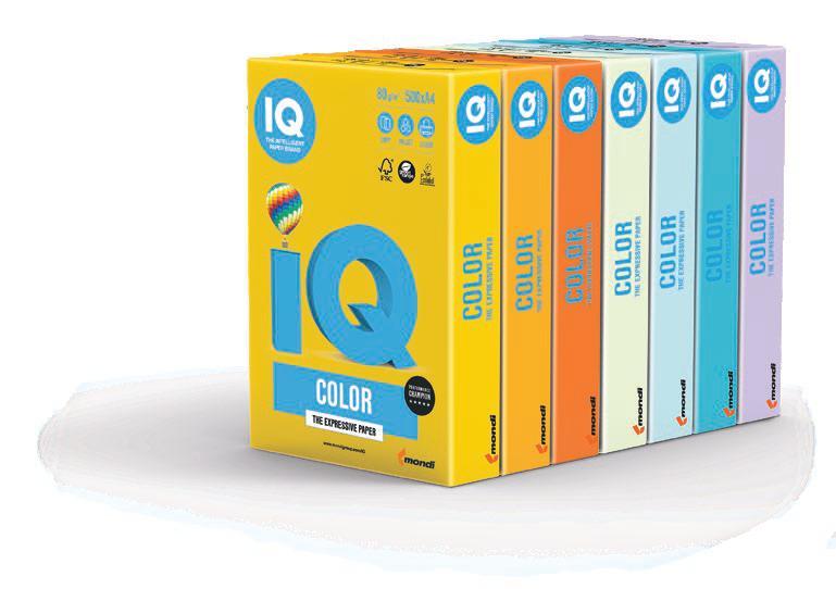 4.1 Papiery ksero białe i kolorowe Papier ksero kolorowy IQ COLOR Seria papierów IQ COLOR w nowej szacie graficznej, dostępna już w I kwartale 2018 roku! Sukces z kolorem.