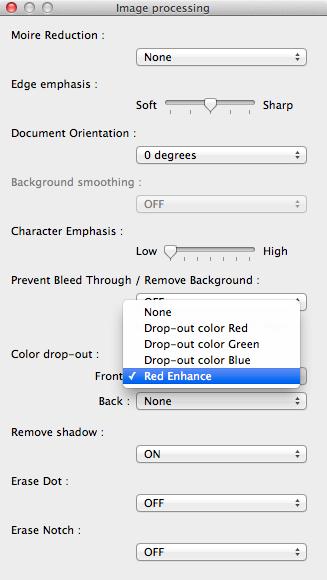 Wzmacnianie czerwieni Wzmocnienie konturu obrazów Na karcie [Image processing] [Przetwarzanie obrazu] wybierz ustawienie [Red Enhance] [Wzmocnienie czerwieni], wówczas kolor czerwony zostanie