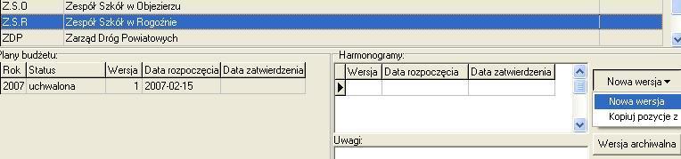 Następnie postępujemy wg. Schematu: 1. Klikamy zakładkę Planowanie a następnie przycisk Harmonogram jednostki 2.