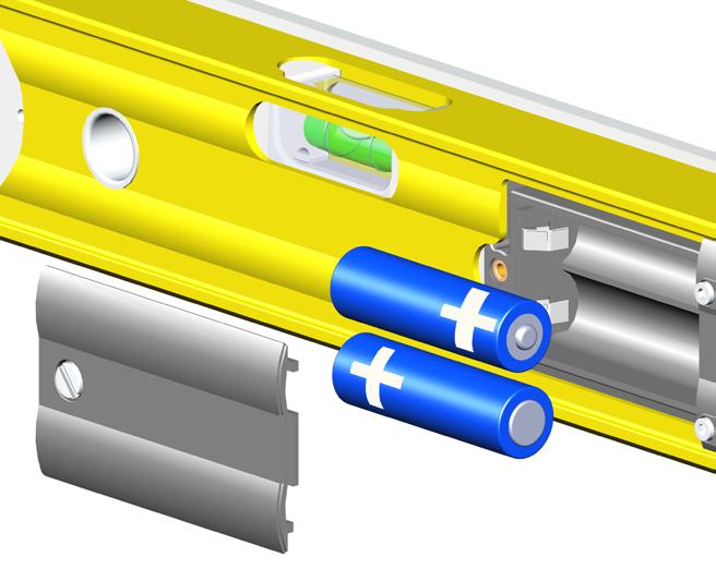 1. 2. pl 2 baterie alkaliczne 1,5V AA, LR6, MN 1500 3. Wkładanie/wymiana baterii Odkręcić pokrywę komory na baterie z przodu urządzenia i włożyć nowe baterie zgodnie z symbolami w komorze.