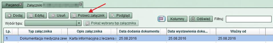 należy uzupełnić wszystkie wymagane pola i wskazać plik który jest załącznikiem. Po uzupełnieniu tych informacji przyciskiem Zapisz dokonać zapisu załącznika.