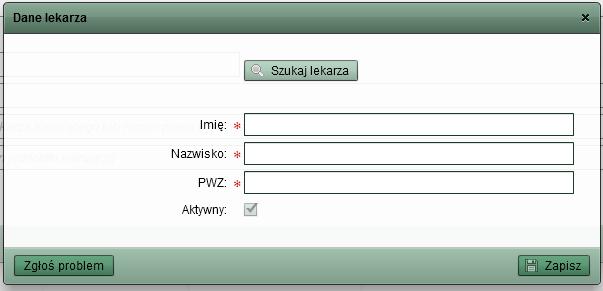 W przypadku pomyłki w danych przyjęcia możliwe jest wprowadzenie poprawek w takim przyjęciu poprzez zaznaczenie go, a następnie kliknięcie przycisku Edytuj.