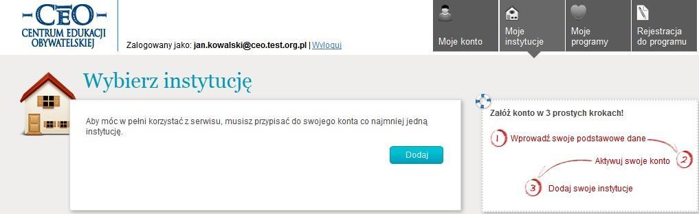 Po kliknięciu w link aktywacyjny następuje przeniesieni e do okna, w którym należy uzupełnić kolejne dane, tzn.