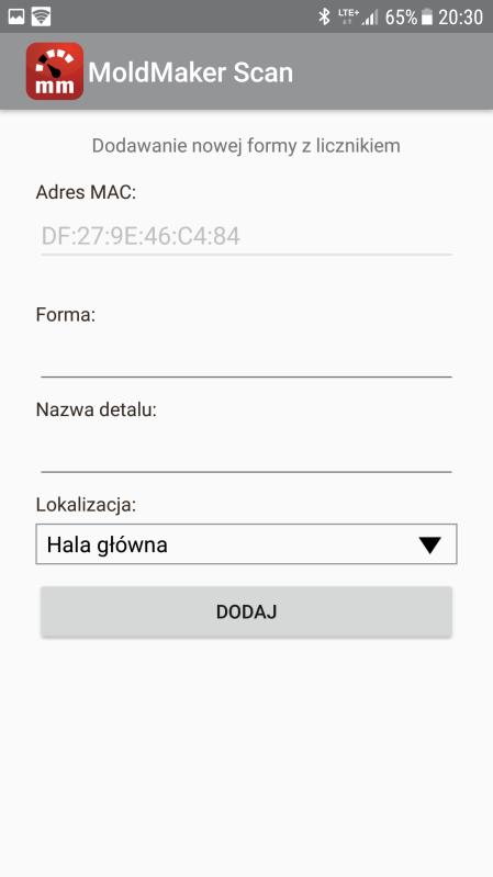 Wprowadź dane: nazwa formy, nazwa