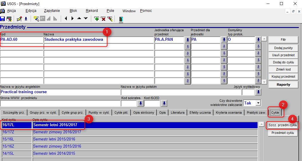 5. Przedmiot praktyczny w USOS 5.