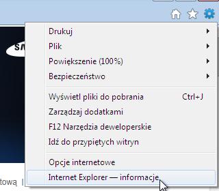 Kliknij przycisk Tak, aby Internet Explorer stał się domyślną przeglądarką. Kliknij Pomoc> O Internet Explorer.