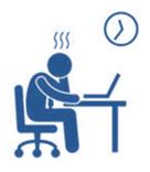 Stosowanie co najmniej 5-cio minutowej przerwy po każdej godzinie pracy przy komputerze. ( 7. rozporządzenia Ministra Pracy i Polityki Socjalnej z dnia 1 grudnia 1998 r.