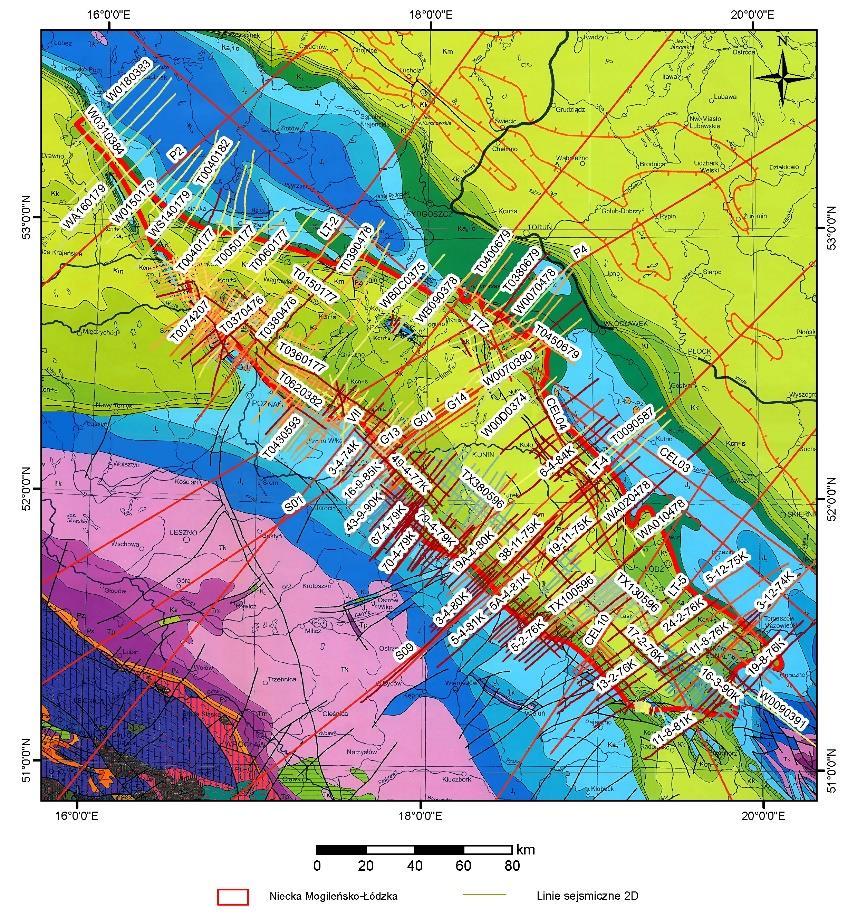 Rozpoznanie obszaru badań/ Recognition of the research area Dane wykorzystane do analiz: Dane archiwalne Dane otworowe Interpretacje sejsmiczne Geofizyka wiertnicza Input data: Archival data Well