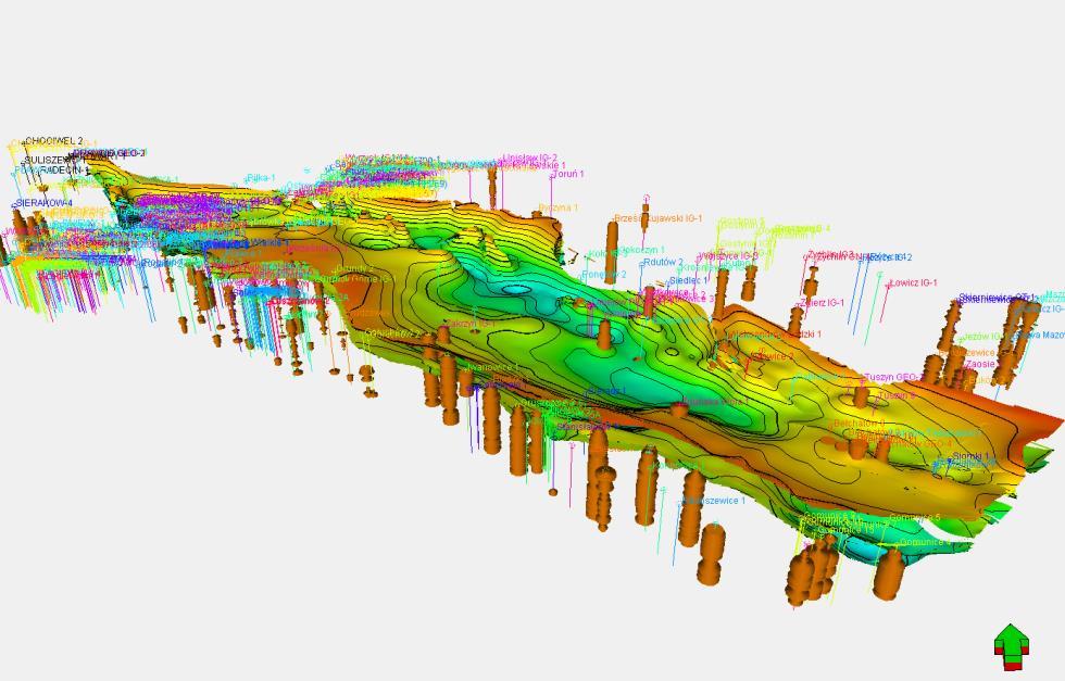 Trójwymiarowy model geologiczny niecki