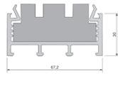 RAL7035 68x10,5mm 45 TSAP1067g + TSUK68-150 Profil podprogowy z PCV, wkład neopor zalecany do domów pasywnych