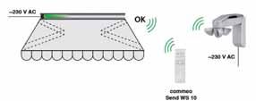 Commeo Sensor WS można zaprogramować w każdym odbiorniku commeo. Ustawienia wartości progowej dokonuje się wygodnie za pomocą nadajnika commeo Multi Send lub commeo Send WS 10.