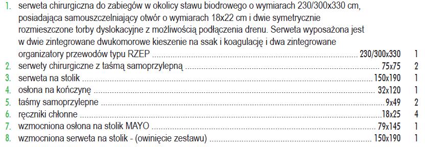 Zestaw spełnia pozostałe wymogi SIWZ Zapytanie IV dotyczy Pakietu nr 08 Czy Zamawiający