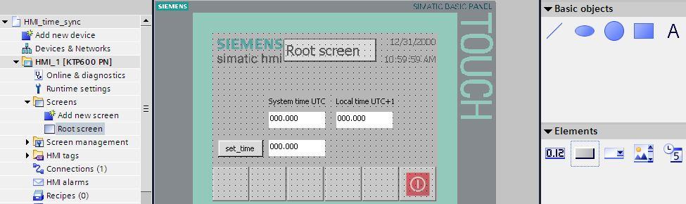 4.4 Konfiguracja ekranu HMI Dodanie obiektów Konfiguracja podstawowego ekranu HMI Basic Panel.