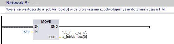 Odwołanie się w Job Mailbox, do funkcji czasu. 5.