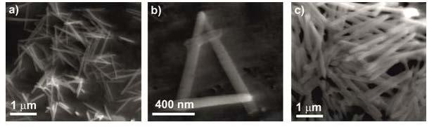 79 Rys. 60. Obrazy SEM nanodrutów kobaltu o średnicach 30 nm a), 50 nm b) i 100 nm c) wykonane po rozpuszczeniu membrany poliwęglanowej w dichlorometanie.