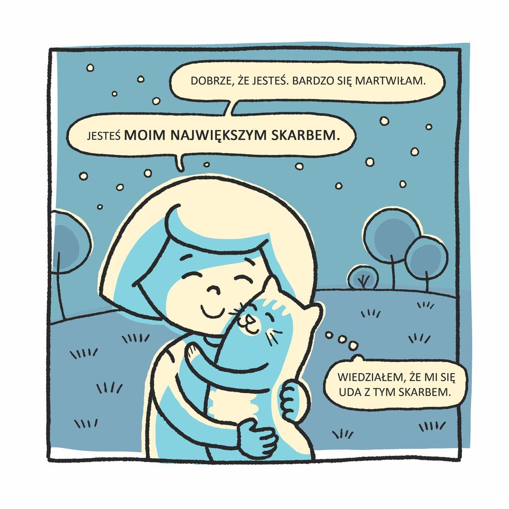 5 Czaruś chciał wszystko wytłumaczyć, opowiedzieć o walce ze straszliwą bestią. Ale zanim zdążył pisnąć, uradowana Lola uściskała go tak mocno, że na chwilę zaparło mu dech w piersiach.
