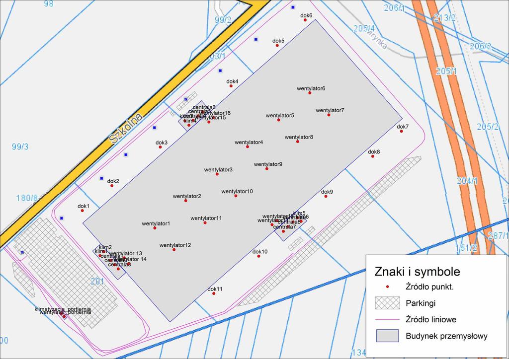 Rysunek 1 Lokalizacja źródeł