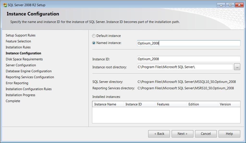 Instalacja i konfiguracja Microsoft SQL Server 2008 R2 Express 5/11 6. W kroku Feature Selection zaakceptuj domyślne ustawienia i kliknij przycisk Next, aby przejść dalej. 7.