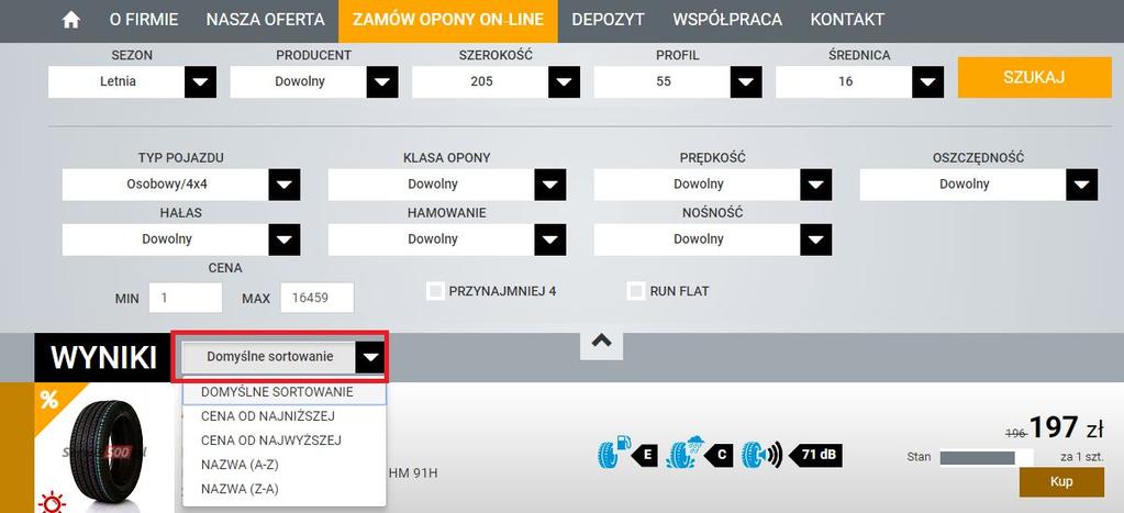 Jeśli nie znasz tych parametrów zostaw w tych polach domyślne Dowolny. Po wprowadzeniu danych przejdź do SZUKAJ.