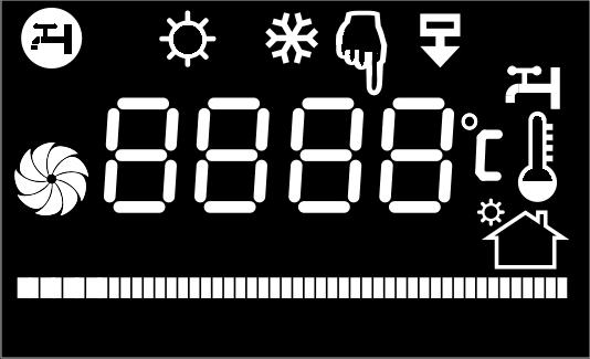 Temperatura kolektora jest niższa od minimalnej. 5. Symbol zapala się po naciśnięciu klawisza. Oznacza że można ustawiać wyświetlany parametr. 6. Licznik godzin pracy pompy solarnej. 7.