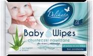 - 0,02zł Chusteczki nawilżane Delikato Baby Wipes 70szt. Cena za 1szt.