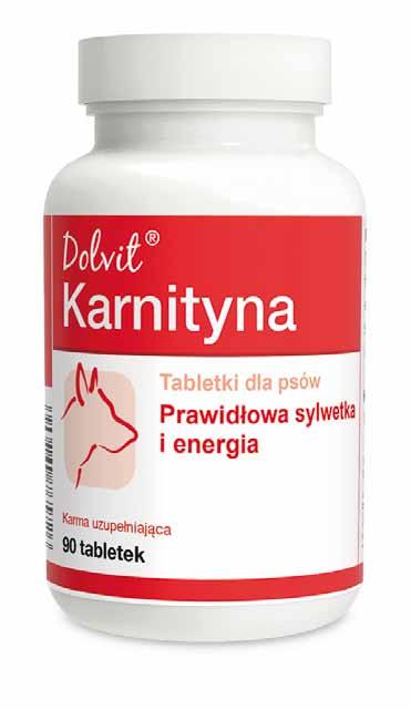Dolvit Karnityna PRAWIDŁOWA SYLWETKA I ENERGIA Dolvit Karnityna jest preparatem zalecanym do stosowania w okresie wzmożonej aktywności fizycznej psów.