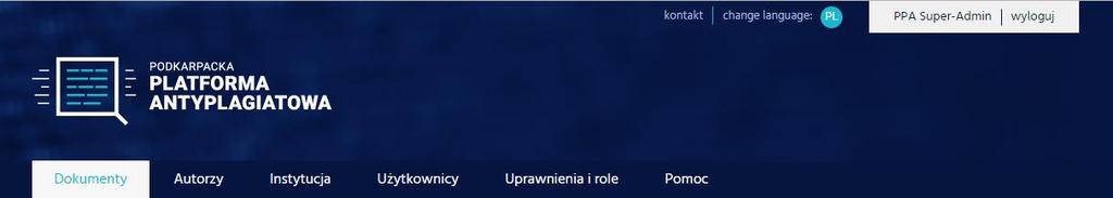 zarządzanie oraz zlecenie analizy nowego dokumentu, Autorzy umożliwia zarządzanie autorami, Instytucja umożliwia zmianę parametrów