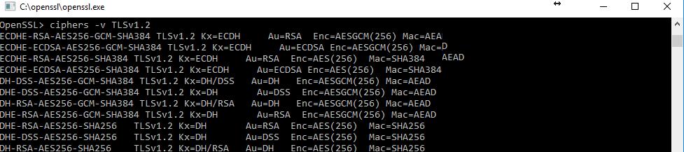 Polityka bezpieczeństwa w dodanie w sekcji [OPCJE] parametru SSL_CIPHER_LIST. Domyślna konfiguracja zakłada użycie najsilniejszych dostępnych algorytmów szyfrujących i wymiany kluczy.