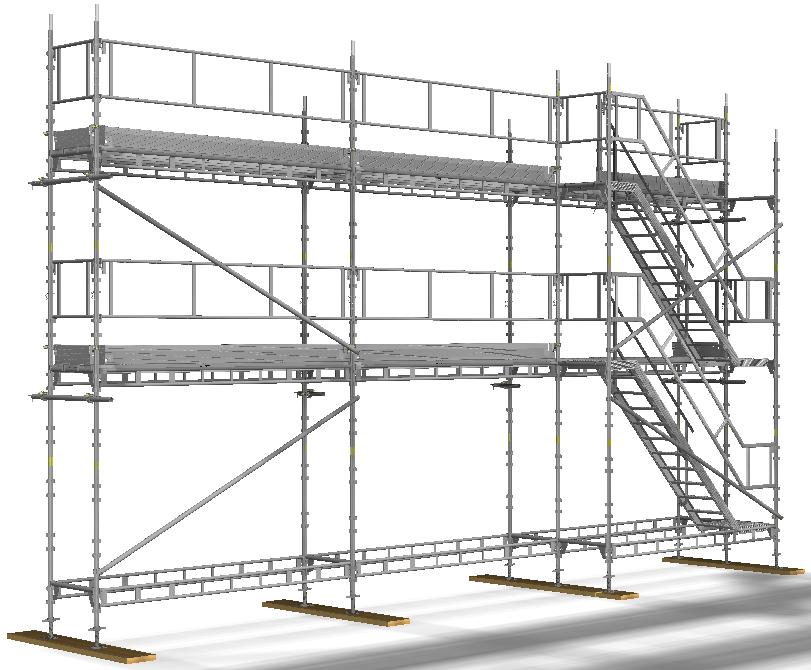 Zazwyczaj zewnętrzną klatkę schodową montuje się w polu 3,05 m lub 2,5 m wg jednego z dwóch
