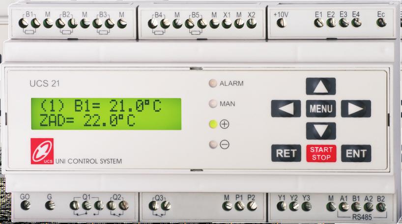 Mikroprocesorowe sterowniki uniwersalne SERIA UCS21, UCS22, UCS23, UCS24 Sterowniki serii s¹ swobodnymi konfigurowalnymi sterownikami przeznaczonymi do sterowania œrednimi i du ymi systemami HVAC.