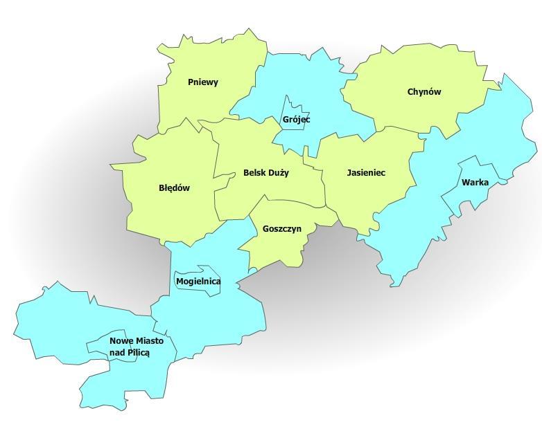 2. CHARAKTERYSTYKA GMINY 2.1. POŁOŻENIE Gmina Belsk Duży to gmina o charakterze wiejskim, położona w województwie mazowieckim, w powiecie Grójeckim. Gmina składa się z 34 sołectw.