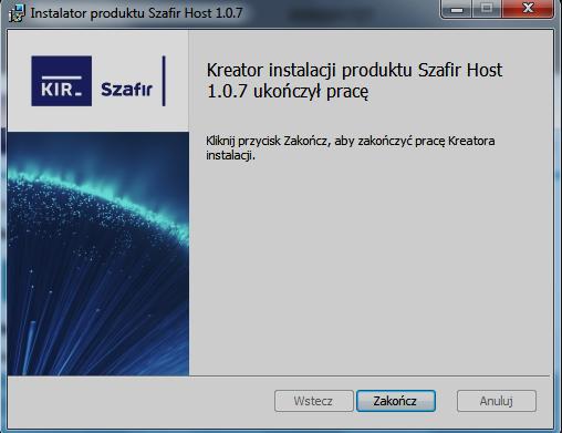 Instalacja Szafir Host przebiegła pomyślnie