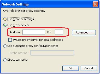 Wprowadzić Address i Port w Use Proxy Server (adres i port musi być taki sam jak ten, zdefinowany w przeglądarce internetowej). Zatwierdzić zmiany i uruchomić ponownie przeglądarkę. 5.2.