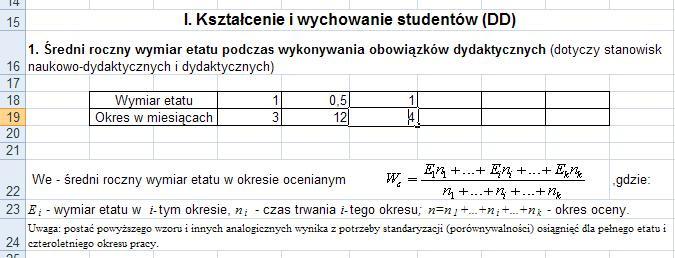 Przez pierwsze trzy miesiące okresu ocenianego był zatrudniony na cały etat, przez następny rok pracował na pół etatu, a następnie ponownie pracował na cały etat.