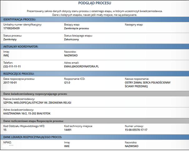 3. W filtrze Data należy ustawić wartość Rozpoczęcie procesu i wprowadzić daty od=2017