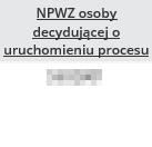 Nagłówek kolumny: NPWZ lekarza decydującego o uruchomieniu procesu Prezentowane dane: Numer prawa wykonywania zawodu lekarza decydującego o uruchomieniu procesu koordynowanej opieki POZ