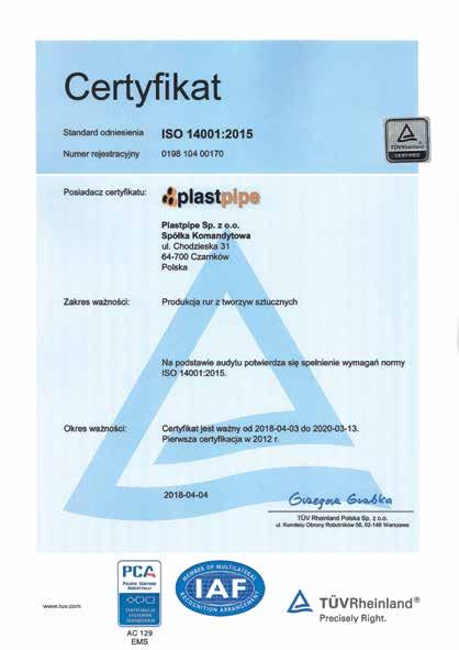 Certyfikaty Certyfikat ISO 9001:2015